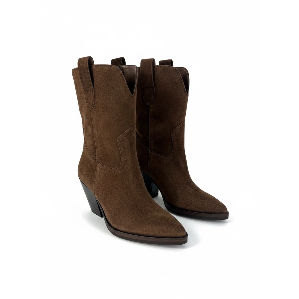 Dolce Vita Jessey Suede Western Boots Dark Brown Size 6.5